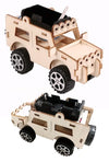 Electric Jeep Wooden Car Kit : Mechanical Vehicle : DIY 3D