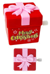 Christmas Gift Box Windup : Red Rolling Spinning Animated Toy