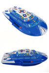 Rescue Boat on Wheels Friction Tin Toy | poptoptoys.