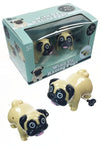 Pug Puppies WindUp Racing Set 2 Dogs | poptoptoys.