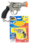 Snubnose Cap Gun Keychain Silver Revolver | poptoptoys.