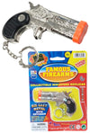 Derringer Cap Gun Keychain Silver Revolver | poptoptoys.